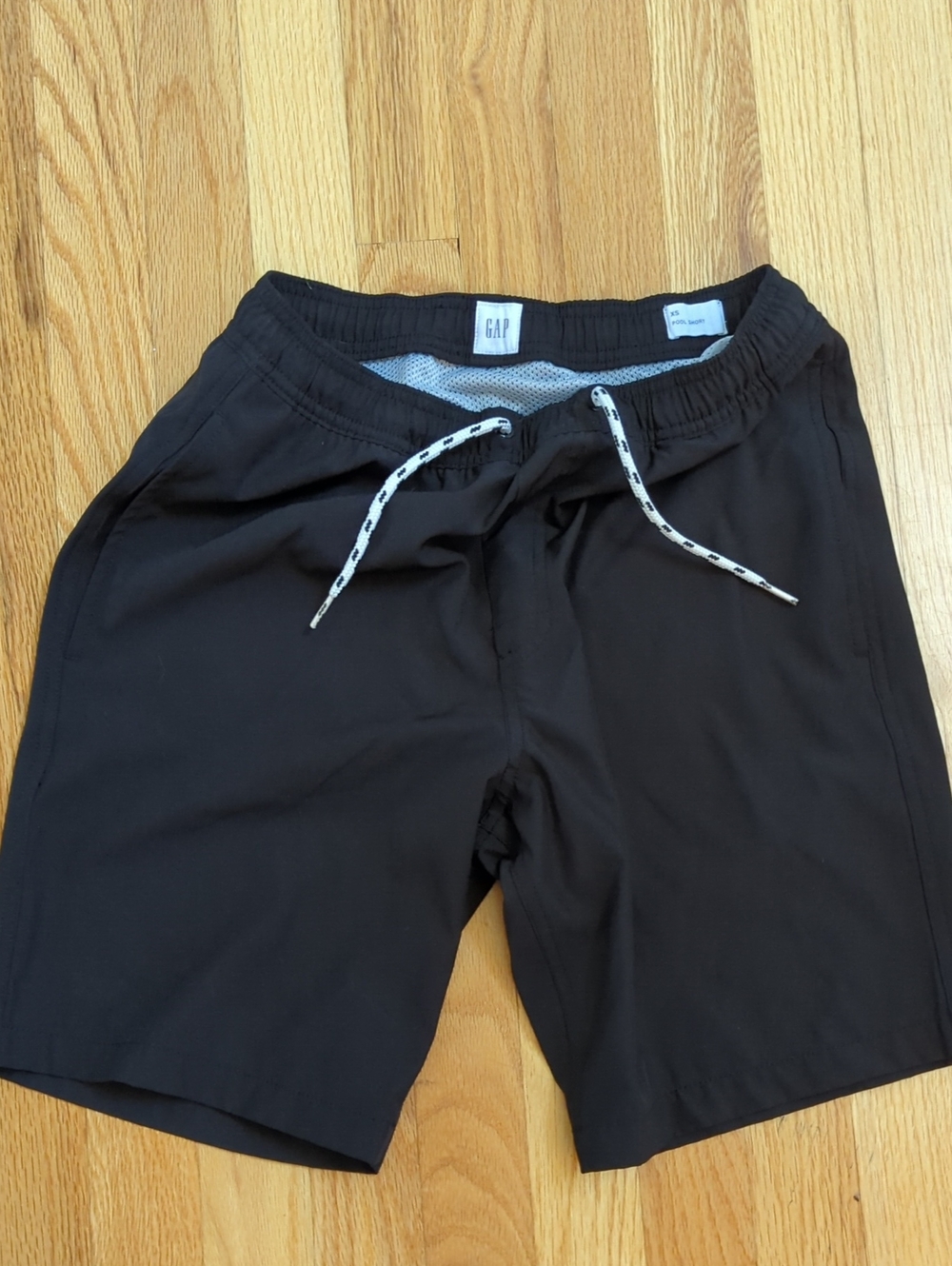 GAP Men's Black Swim Trunks with White Drawstring